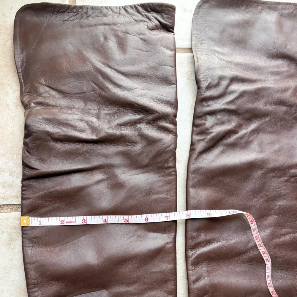 Vero Cuoio Italian Brown Leather Over The Knee Flat Boots Sz 39 Made In Italy